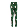 thumbnail image 4 of Women's Christmas Print Stretchy Soft Leggings, Casual Home Sleep Pants, Dark Green, L, 4 of 4
