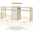 thumbnail image 2 of BarberPub 78.7" Width 2 Position Nail Desk,  Double Manicure Table for Nail Tech, 2 of 9