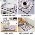 thumbnail image 4 of Washable Rubber Colorful Floral Dish Drying Mats for Kitchen Counter Home Large Coffee Bar Pad Accessories and Decor for Utensils Stemware 19.5''x12'', 4 of 7