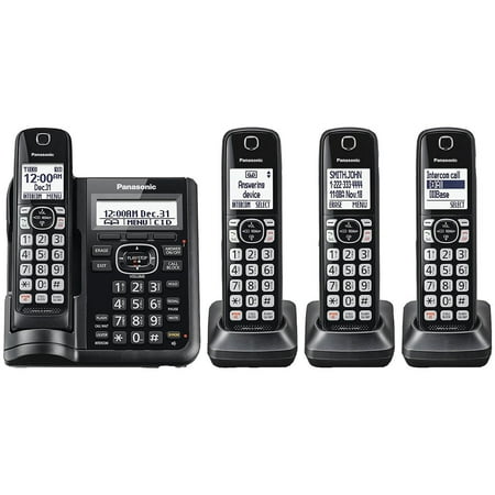 Panasonic KX-TGF544B Expandable Cordless Phone with Call Block & Answering Machine (4 Handsets) & KX-TGFA51B Extra Handset