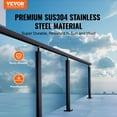 thumbnail image 3 of Glass Clamp, 35.83" Height Stainless Steel Glass Railing Bracket for Tempered Glass, 3 of 12
