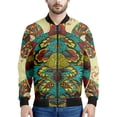 thumbnail image 3 of Chaqueta con estampado 3D de mandala bohemio para hombre, sudadera con estampado floral de primavera y otoño, abrigos de manga larga con cremallera y estilo aviador, 3 of 5