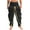 Black, variant on Men's Satin Harem Indian Pants Elastic Waist Dhoti Baggy Loose Trousers for Vacation Party Black S