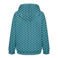 thumbnail image 4 of Women's Polka Dot Print Drawstring Hooded Sweatshirt with Pocket, Soft Breathable Long Sleeve Casual Pullover for Spring Autumn Streetwear, Beach Vacations and Daily Fashion Sky Blue L, 4 of 8