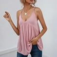 thumbnail image 2 of XFLWAM Tank Top for Womens Sleeveless V Neck Ruffle Hem Cami Tops Summer Flared Peplum Camisole Shirts, 2 of 6