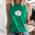 thumbnail image 4 of WREESH Women's Summer Tank Tops Sleeveless Crew Neck Floral Graphic Print Tees Green, 4 of 5