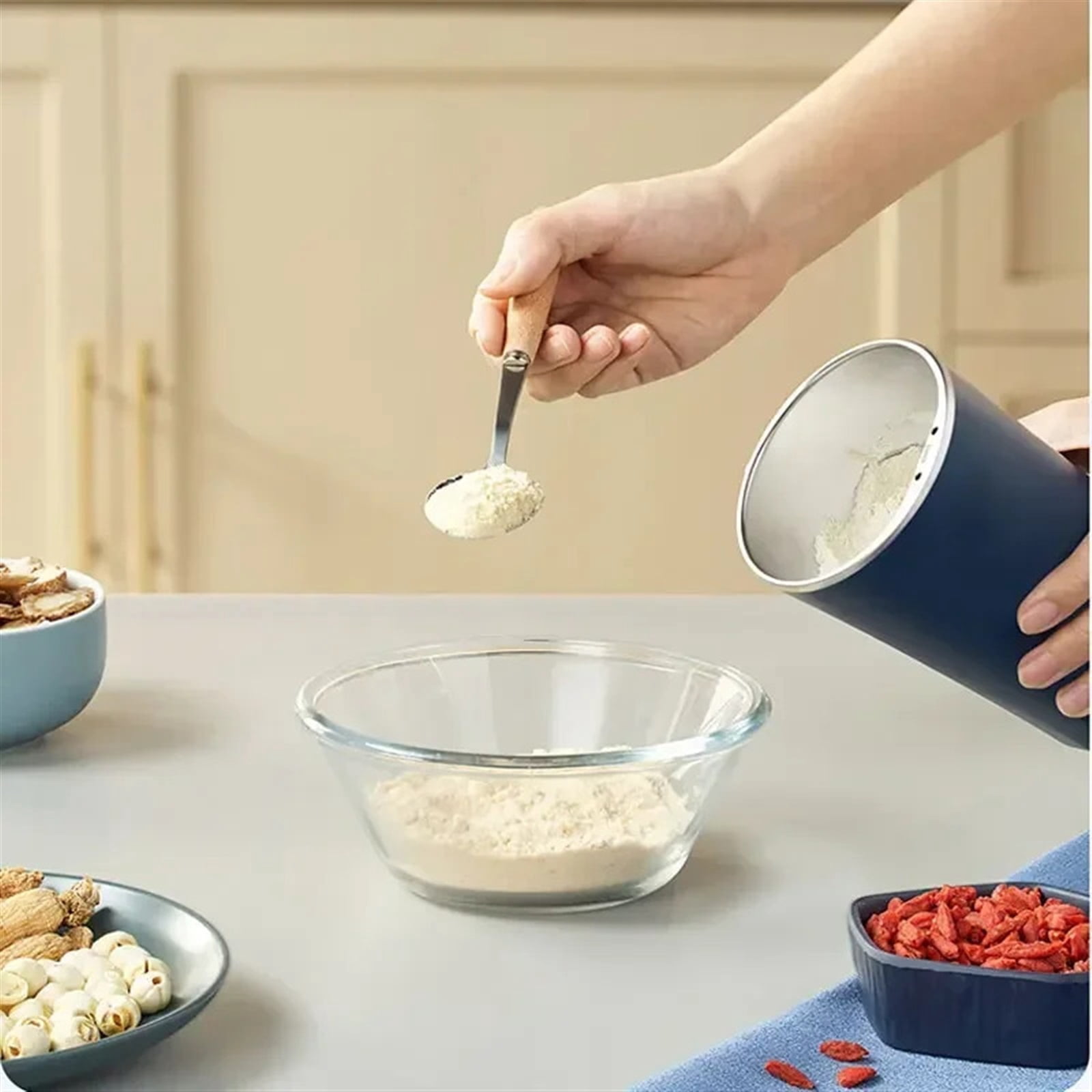 8 Blades Electric Grinding Machine Grain Grinder Coffee Grinder Stainless Steel Nuts Beans Grains Mill Herbs For Kitchen ,Friendly Design