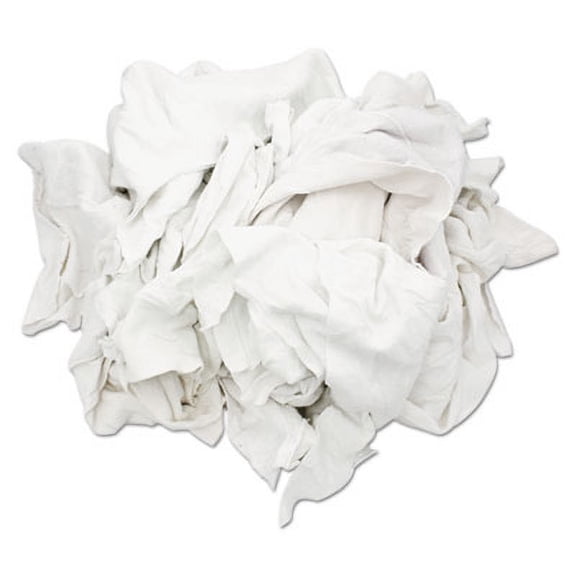 HOSPECO Reclaimed White Sweatshirt Rags, Bleached White, 50 Lb Box