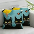 thumbnail image 2 of Heduofu  Black Cat Pillows Retro Atomic Cat Cushion Covers Mid Century Pillow Covers Halloween Throw Pillow Covers  for Modern Living Room Decor Set of 2 White, 2 of 6