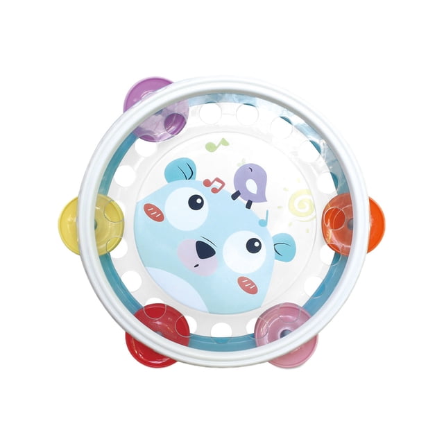 Blue Infant Hand Drum Rattle Toy With Orff Music Enlightenment Safe Abs Material 7.1 Inches 0.31 Lbs Portable Educational Toy For Toddlers Early Development Fun Learning Activity