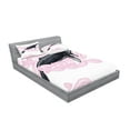 thumbnail image 2 of Ambesonne Animal Fitted Sheet & Pillow Sham Set, Striped Dreamy Whale, Full, Pink Black and White, 2 of 2