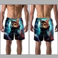 thumbnail image 3 of luoweisi Men's Beach Shorts Quick Dry Swim Trunks with Mesh Lining Cat Astronaut 2XL, 3 of 5