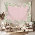 thumbnail image 2 of Pink Leaves Tapestry for Bedroom Wall Hanging Tapestry, Green Summer Botanical Pastoral Ceiling Backdrop Tapestries Poster Blanket Wall Decor for Teens Room Living Room Dorm 59" x 79", 2 of 8