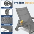 thumbnail image 5 of FOOWIN Textilene Patio Chaise Lounge Chair Set of 2, 5 Positions Adjustable Backrest Outdoor Lounge Chair with Wheels & Cup Holder, Grey, 5 of 10