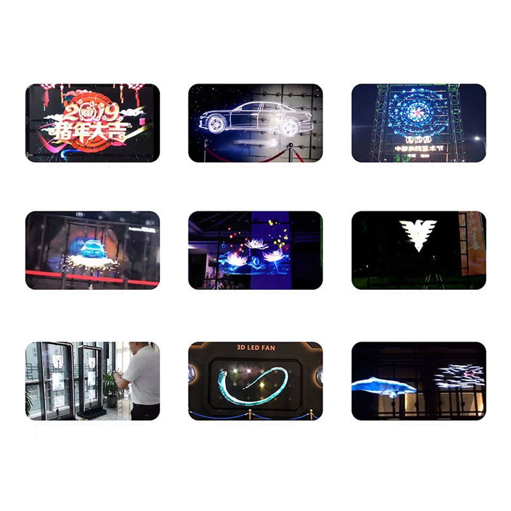 OOKWE Phone 3D Hologram Projector Advertising Display LED Holo Graphic Fan Naked Eye Fan-Light 3D Advertising Light Useful