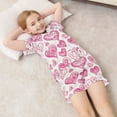 thumbnail image 6 of Silky Satin Kids' Pajama Set Breathable & Smooth Unisex Button-Down Pajamas Pink and Red Hearts Pattern, 6 of 8
