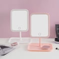 thumbnail image 2 of Premium Rechargeable LED Vanity Mirror with Smart Touch Control - Large Square White Design, 3 Adjustable Color Modes for Day/Night Makeup, Bright Clear Lighting, Space-Saving Desktop Accessory,, 2 of 5