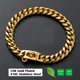 thumbnail image 4 of Collar de cadena para perro dorado con hebilla segura con piedras de circonita cúbica heladas Cadena de eslabones cubanos de acero inoxidable de metal de 33 quilates Collar de cadena de entrenamiento, 4 of 7