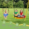 thumbnail image 5 of 3 in 1 Swing Set,Outdoor Play for Kids,Saucer Swing,Climbing Rope Swing,and Basketball Hoop, 5 of 7