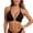 Black, variant on Bikini Top for Women Solid color String Halter Back-tie Ruffled hem Wire Free Triangle Cups Swimwear Top Only(White,M)