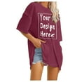 thumbnail image 4 of CUZIBR Women'S Oversized Sublimation T Shirt Casual Short Sleeve Loose Round Neck Top Comfy Relaxed Fashion Plus Tops Tee,Red,XXL, 4 of 9