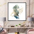 thumbnail image 2 of Designart 'Gold Strokes and Landscape of Dark Blue Mountains I' Modern Framed Canvas Wall Art Print, 2 of 5