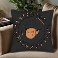 thumbnail image 5 of Set of 2 Decorative Throw Pillow Covers 18x18in - Black Background with Whimsical Teapot and Leaf Pattern Perfect for Couch Bed Car, 5 of 8