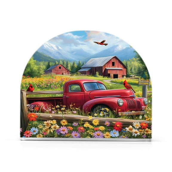 Ryvnso Cardinal Bird Farm Acrylic Napkin Holder Table Kitchen Paper Tissue Organization