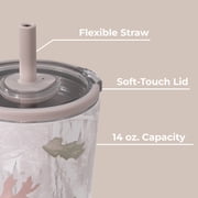 HydroJug Everyday Tumbler – Ceramic-Lined Insulated Tumbler with Straw and Soft-Touch Lid, Cup Holder Friendly – 14 oz, Camo