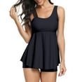 thumbnail image 3 of UTSJKR Tankini Swimsuit for Women 2026 Two Piece Bathing Suits Babydoll Peplum Cami Top with Boyshorts Tummy Control Swimwear Black XXL, 3 of 6