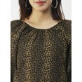 thumbnail image 4 of Moomaya Printed Top, Round Neck Sheer Long Sleeve Tops For Women, 4 of 8