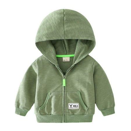 

Xinhuaya Cute Boys And Girls Fashion Versatile Hooded Cardigan Zipper Long Sleeve Jacket