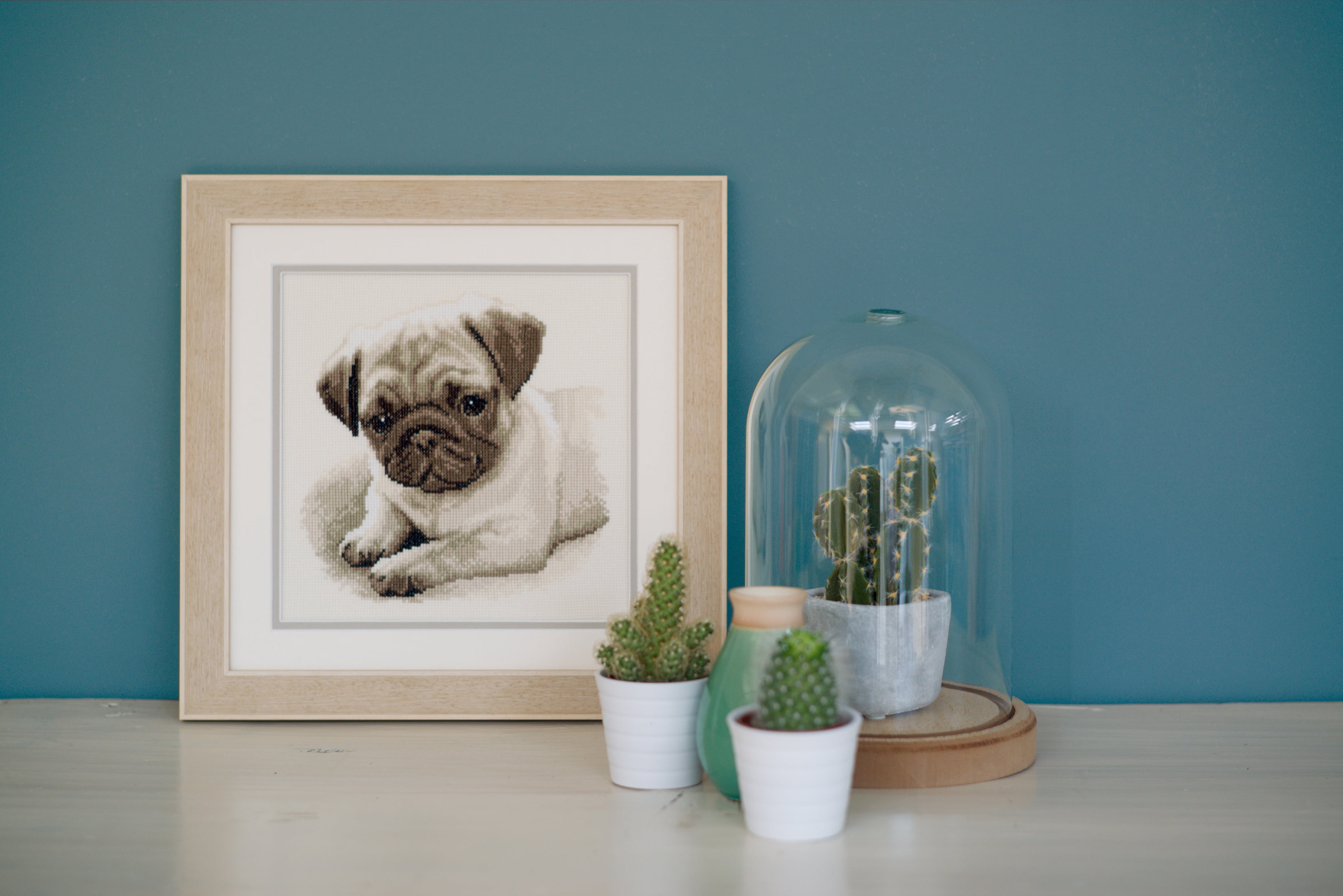Vervaco Counted Cross Stitch Kit 8.5"X8.5"-Pug Dog On Aida (14 Count)