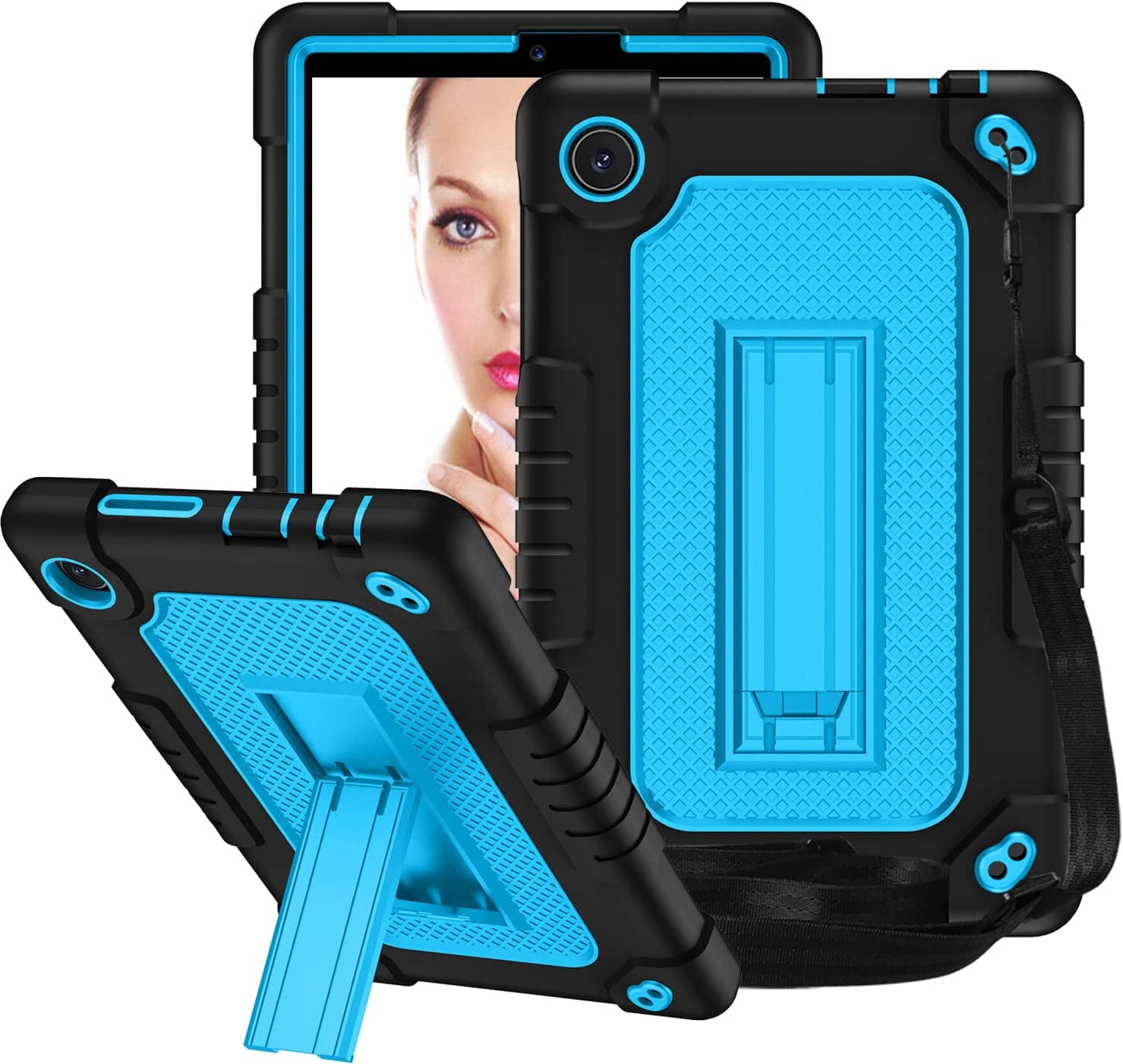 FIEWESEY for TCL Tab 8 LE Tablet Case,with Shoulder Strap Soft Silicone