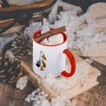 thumbnail image 5 of 3dRose, Cute Funny Unique Seagull eating Pizza Slice Beach Cartoon, 15oz Two-Tone Red Mug, 5 of 7