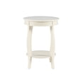thumbnail image 2 of Powell Fiore Round Indoor Accent Side Table with Shelf, 24" Tall, White, 2 of 8