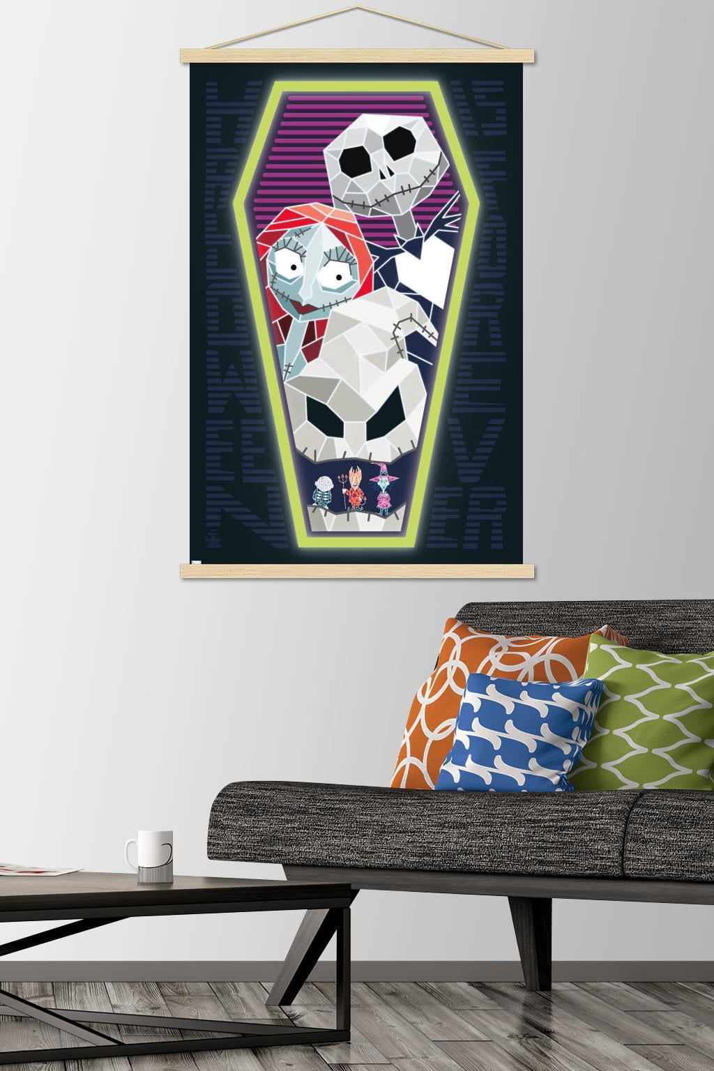 Disney Nightmare Before Christmas - Coffin Wall Poster with Wooden Magnetic Frame, 22.375" x 34"