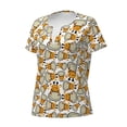 thumbnail image 2 of Naloa Giraffes Head Print T-Shirts Short Sleeve V Neck Tees for Women Fashion Tops Trendy Lightweight Soft Casual Summer Outfits Clothes, 2 of 5
