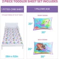 thumbnail image 2 of Todays Kids Mermaids 2-Piece Toddler Bedding Set - Breathable 100% Soft Brushed Microfiber Polyester, Standard Size Mermaid Bedding, Gentle on Delicate Skin, Fitted Toddler Bed Sheet Set & Pillowcase, 2 of 6