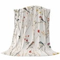 thumbnail image 6 of Spring Floral Blanket Soft Cozy Warm Throw Blanket for Couch, Plush Fuzzy Flannel Fleece Blankets for Sofa, Summer Birds Botanical Country Bed Blankets Lightweight Gifts for Women, 40"x50", 6 of 9