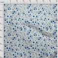 thumbnail image 4 of oneOone Velvet Medium Blue Fabric Asian Floral Craft Projects Decor Fabric Printed By The Yard 58 Inch Wide, 4 of 4