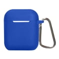 thumbnail image 1 of [Front Visible] Silicone Protective Shockproof Earbuds Cover Skin with Keychain Kit Set Compatible for 1 & 2 (Navy Blue), 1 of 5