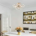thumbnail image 2 of The Lighting Store Rosa 6-Light Brushed Silver-ish Champagne Flower Crystal Flush Mount - Brushed Silver-ish Champagne, 2 of 5
