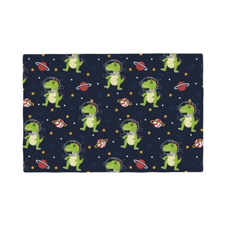 

Placemats Set of 4 Dinosaur Astronaut Heat Resistant Non - Slip Place mats Waterproof table mat for Kitchen Dining-4片装