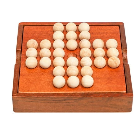 Wooden Classic Solitaire - Gioco Da Tavolo In Legno Con 33 Biglie - 1 Giocatore, Età 7+ - 3