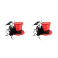 thumbnail image 1 of Advancent Fascinator de plumas vintage Sombrero de copa Boda Mujer nupcial Vestido de lujo Rojo 2piezas Negro, 1 of 1