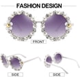 thumbnail image 5 of Gafas de sol retro con margaritas para mujer, diseño de flores, redondas, estilo disco., 5 of 5