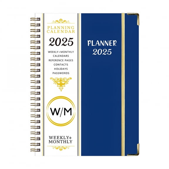 CCOCC 2025 Appointment Book/Planner,Weekly & Monthly,6.2" x 8.5",30-Minute Interval,Jan. 2025 - Dec. 2025,2025 Daily Hourly Planner with Tabs,Thick Paper,Spiral Binding,Dark Blue