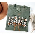 thumbnail image 4 of PAVIG MAMA Halloween Shirt, Pumpkin Bat Coquette Bow Mom Garment-Dyed Tee, 4 of 7