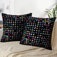 thumbnail image 3 of LALILO Throw Pillow Covers Neon Dots Neon Stripe Graffiti Cushion Cover 18" x 18", 2 Pack, 3 of 6